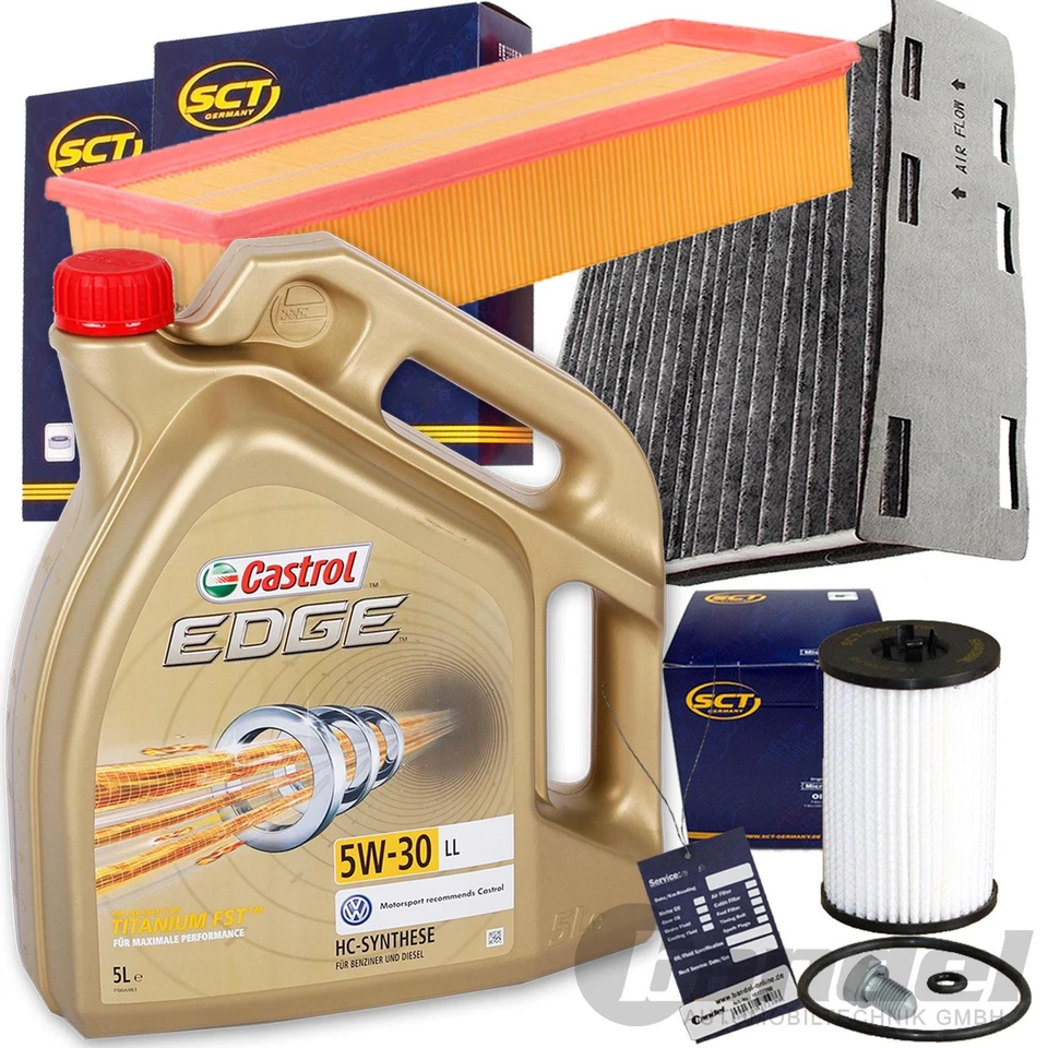 FILTERSET+CASTROL 5W30 ÖL 2.0 TDI für VW TIGUAN 5N GOLF 6 CADDY 4 SHARAN AUDI Q3