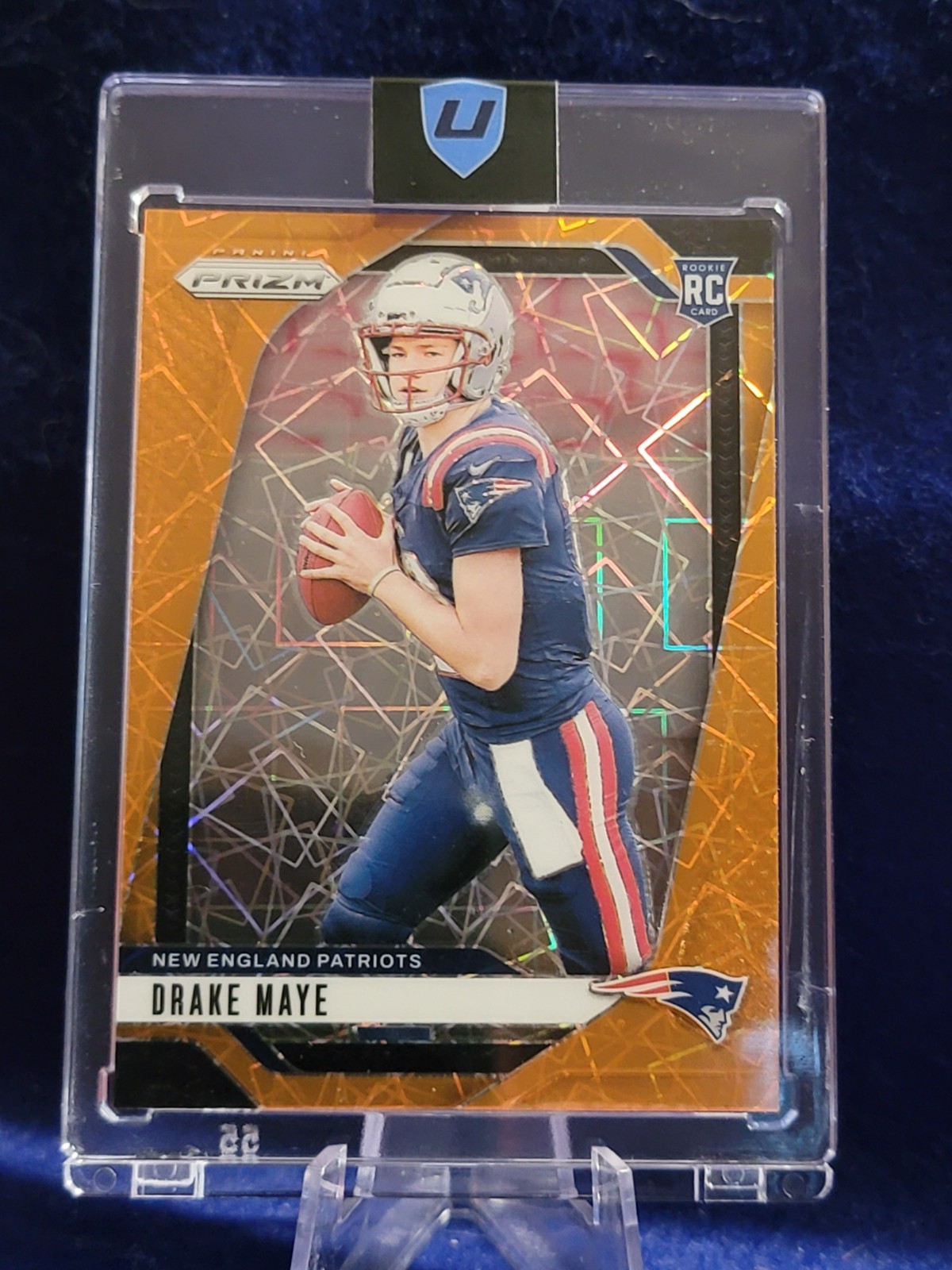 2024 Panini Prizm Drake Maye Orange Lazer #329 Rookie Card