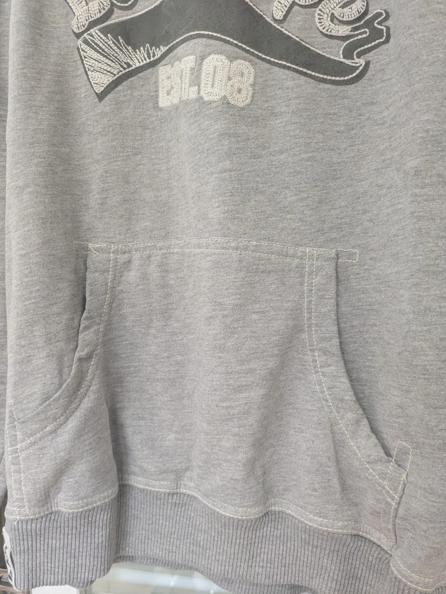 Sudadera con capucha gris Lee Cooper vintage para hombre talla mediana