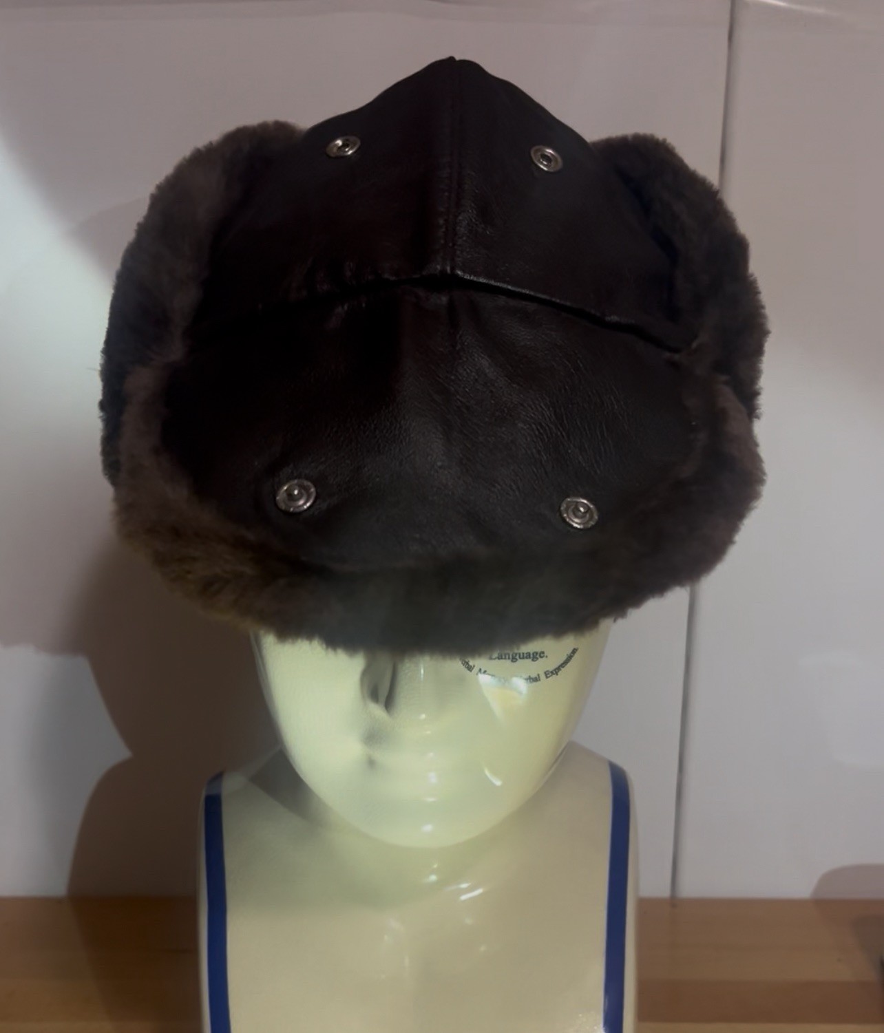 Leather Trapper Hat - Sheared Beaver - image 2