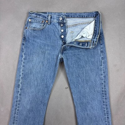 Levis 501 Jeans Mens 34x30 Blue Button Fly Denim Pants Work Chore (Tag33x30)