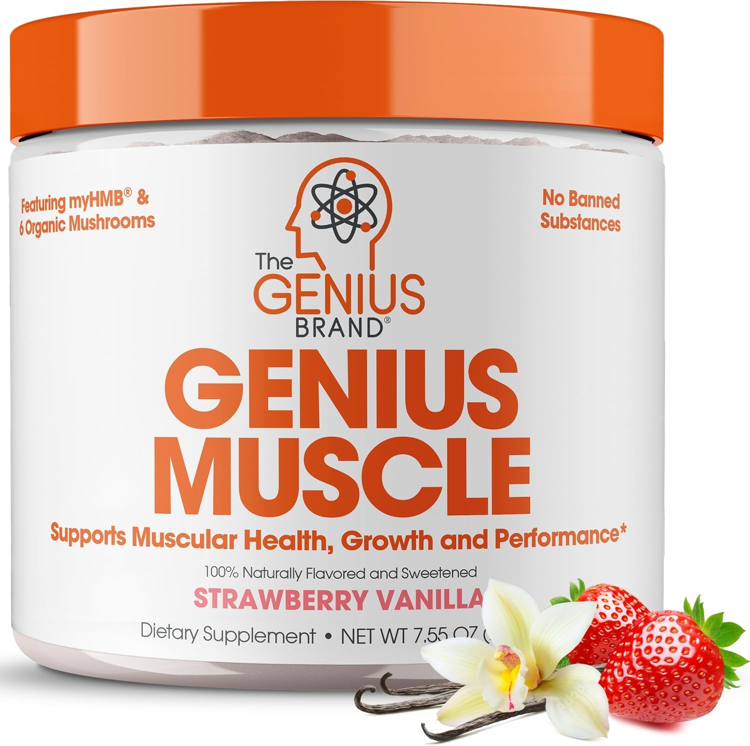 The Genius Brand - Genius Muscle Builder & Mass Gainer, Strawberry Vanilla - 100