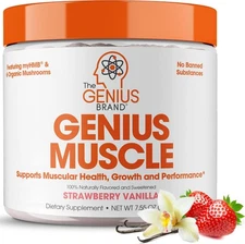 The Genius Brand - Genius Muscle Builder & Mass Gainer, Strawberry Vanilla - 100