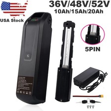 5 PIN 36V/48V/52V bicycle lithium battery 10Ah/15Ah/20Ah for  2000W bike Motors