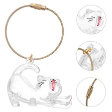 Cat Keychain Pet Hair Memorial Accessories Organizer Keepsake Jewelry for Pets