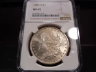 1885-O MS65 Morgan Silver Dollar NGC Certified Gem - White/Faint Gold Hue