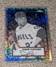 2021 DAVID FLETCHER TOPPS CHROME PLATINUM BLACK WHITE MINI DIAMOND #366 (ANGELS)