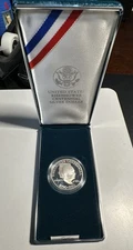 1990 U.S. Mint Eisenhower Centennial Uncirculated Silver Dollar, 90% Silver, OGP