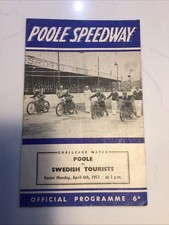 Poole Speedway Programme v Swedish Tourists April 6th 1953.