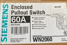 Case of 6 SIEMENS WN2060 60A Enclosed Pullout Switch