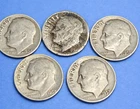 LOT OF 5 - 1952 ROOSEVELT DIMES 90% SILVER
