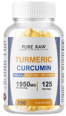 250 Softgels TURMERIC 95% CURCUMIN EXTRACT TUMERIC BLACK PEPPER ANTIOXIDANT BEST