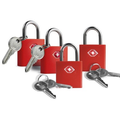 UP Security TSA Locks for Luggage with Key, Travel Red 