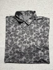 Adidas Polo Shirt Mens XL Gray Black Camo Golf Performance Recycled Polyester