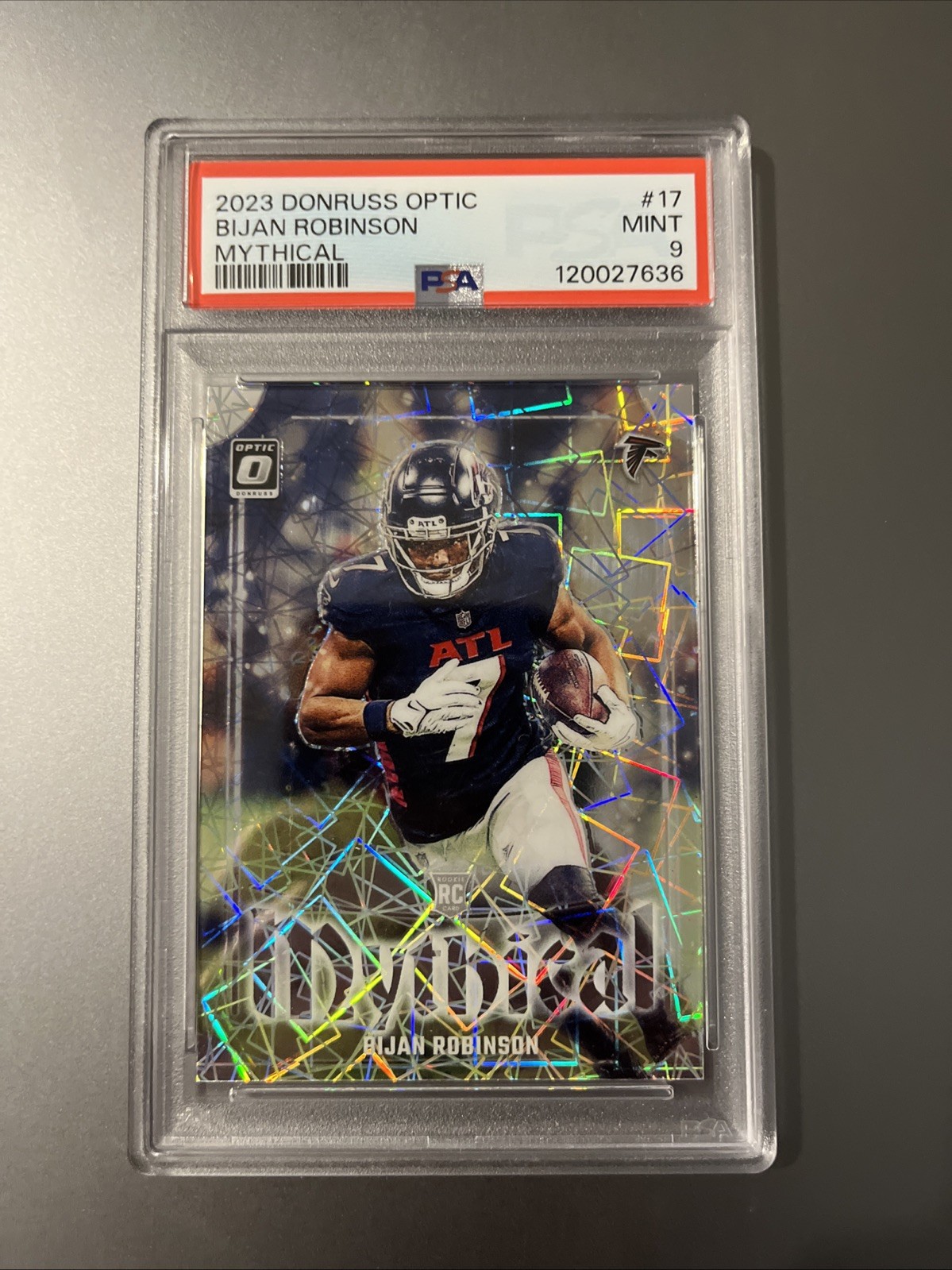 2023 Donruss Optic Bijan Robinson Mythical PSA 9  Rookie Card