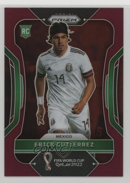 2022 Panini Prizm World Cup Qatar Maroon Prizm 4/22 Erick Gutierrez #150