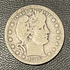 1916 D 25C Barber Quarter 90% Silver U.S. Coin