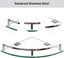 Corner Shower Shelf Bathroom Shelves Glass Wall Mounted With 304 Stainless Steel