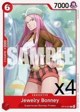 4X One Piece Card Game Jewelry Bonney OP14-007 Common NM