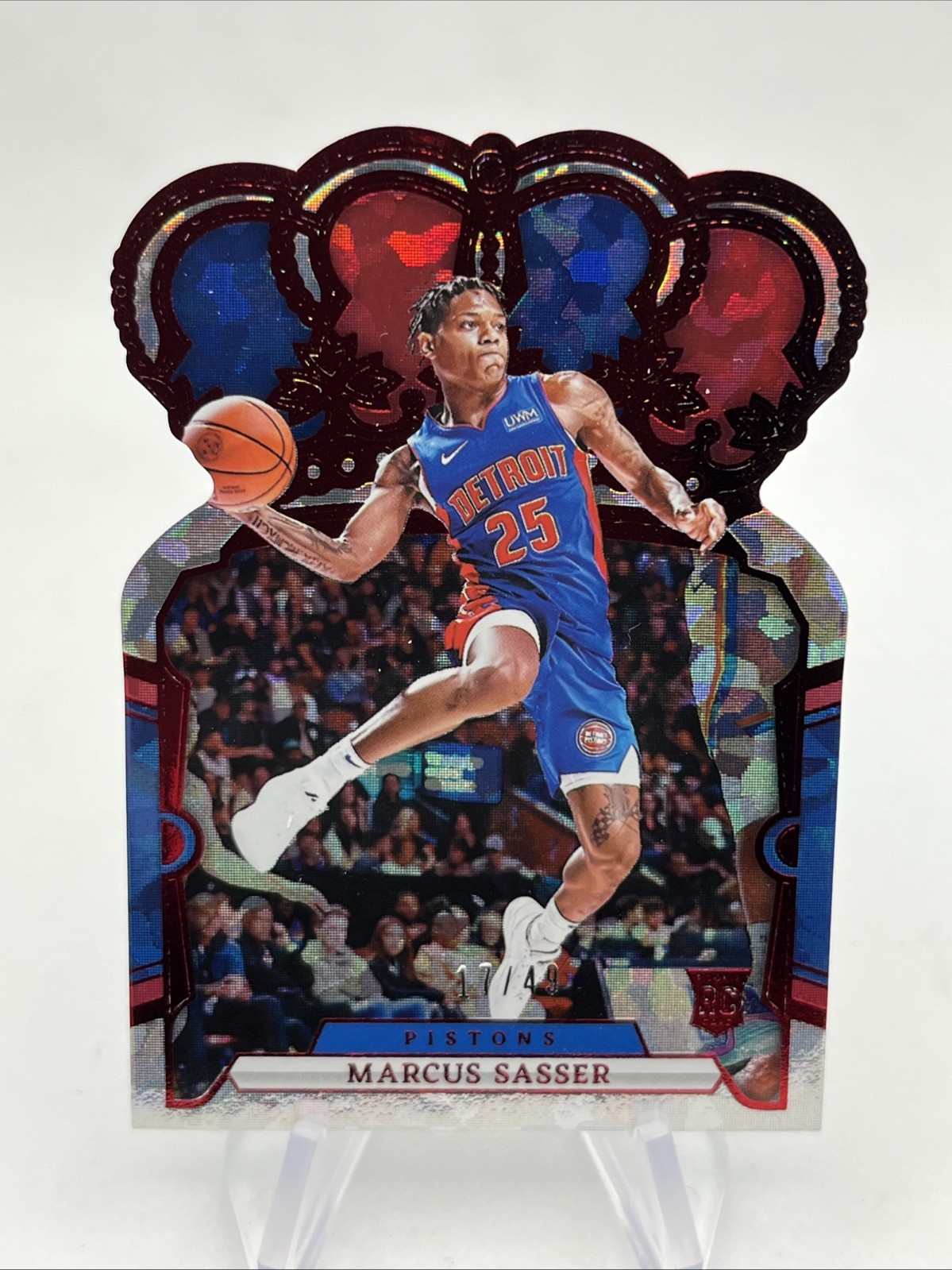2023-24 Panini Crown Royale Red Crystal #37 Marcus Sasser 17/49 - RC - Pistons