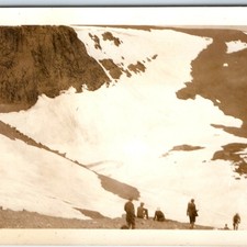 c1920s Real Photo Snapshot Estes Park, CO Iceberg Lake Glacier Snow Explorer C16