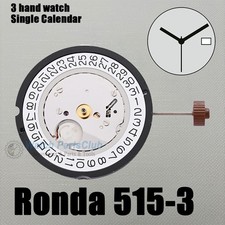 Swiss Ronda 515 Quartz Electron Movement Date at 3/6 Position Swiss Movements