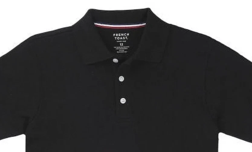 French Toast Little Boys School Uniform Pique Polo Shirt 2-Pack Black Size 4 - Image 4 of 4