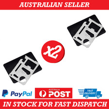 2x NEW 11 in 1 Wallet Credit Card Size Pocket Survival Multi-Tool knife wrench