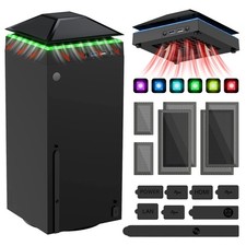 MENEEA Cooling Fan Dust Proof for Xbox Series X Console with Colorful Light Stri