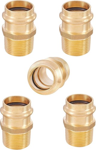 1/2" Copper Press x MNPT Male Adapter, Brass, Commercial, Industrial or Resident