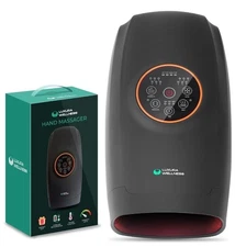 Luxura Wellness Cordless Electric Hand Massager Compression and Heat - BLACK