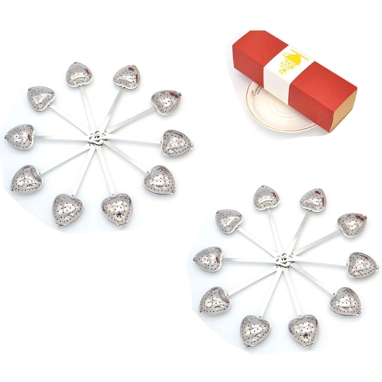 20 PCS Tea Infuser Strainer Handle Stainless Steel Loose Leaf Steeper Spices