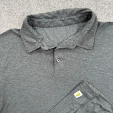 Vuori Shirt Medium strato tech Charcoal Heather Short Sleeve Polo V188 Men's