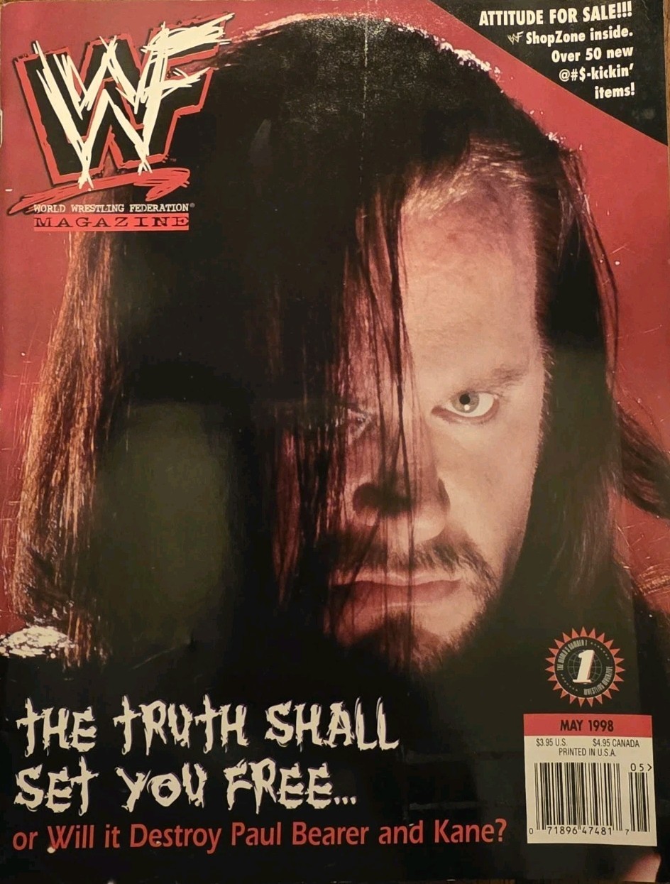 WWF Magazine May 1998 THE UNDERTAKER *Has Poster & Trading Cards*     B