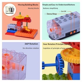 Mechanical Gear Motor Set Compatible with Lego 9656, Remote Control Power Parts