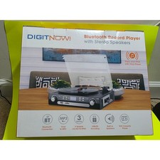 DIGITNOW Bluetooth Record Player 3-Speed Turntable with Built-in Speakers