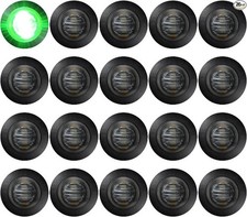 20pcs 3/4" 12V Round LED Side Marker Clearance Lights T Color: 20Green Smoked