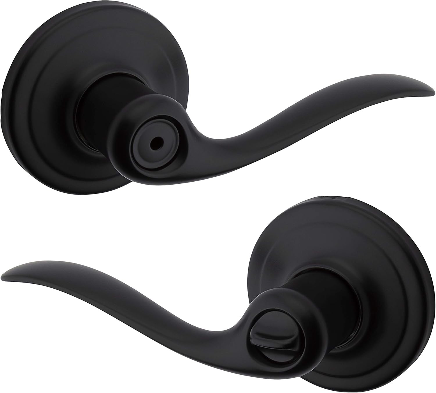 Kwikset Tustin Interior Privacy Door Handle with Lock, Privacy, Matte Black