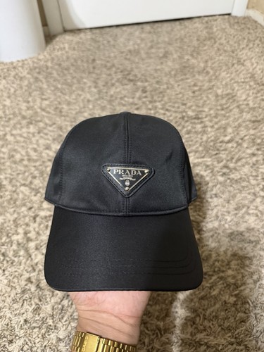 PRADA Black Nylon Baseball Cap Unisex Size M