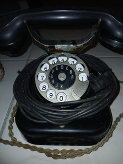 ✅ Altes antikesTelefon Bakelit Telephone TN schwarz #113