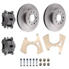 Bolt-on Rear Disc Brake Conversion Kit For Gm 10 12 Bolt W Black Calipers
