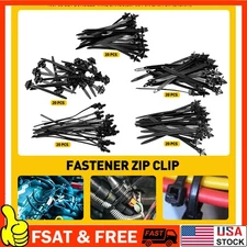 100pcs Mixed Cable Tie Bundled Car Wire Harness Line Fastener Zip Clip Bands. A