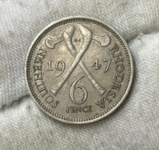 1947 Southern Rhodesia 6 pence Coin