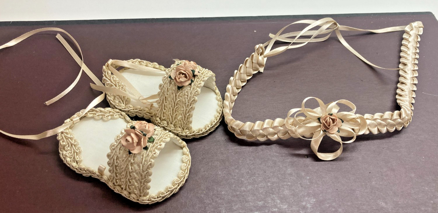 Fancy Little Girls Sandals With Matching Headband