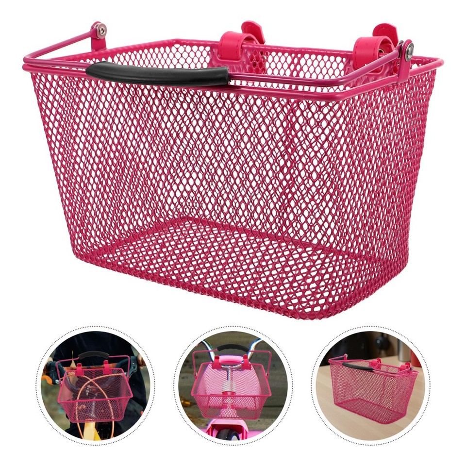 Panier Vélo Avant Enfant Plastique Noir Avec Fixation - Accessoire Scooter Vélo Garçon Fille