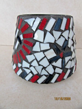 Stained Glass Candle Shade Mosaic Red White Blue Home Interiors