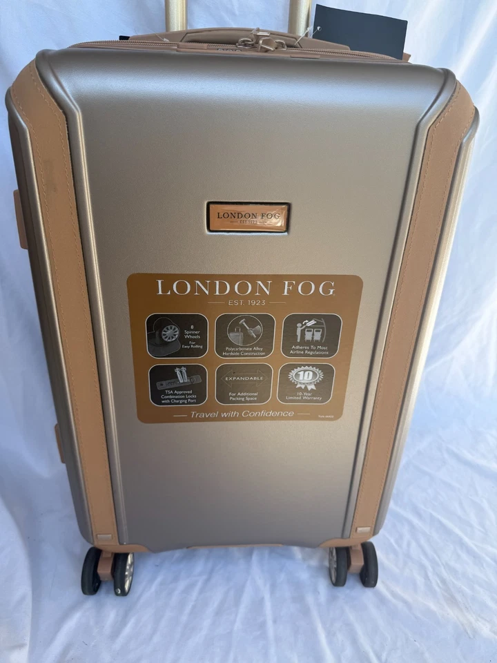 London Fog NEW Regent 21" Expandable Spinner Carry-on Luggage Hardcase Tsa Lock - Image 3 of 4