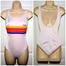 VTG 80's Rainbow Stripe Swimsuit Avon Fashions XXS Deadstock ILGWU Fully Lined