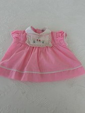 Vintage 1960 Pink Embroidered New Born Dress 0-3 Mo 
