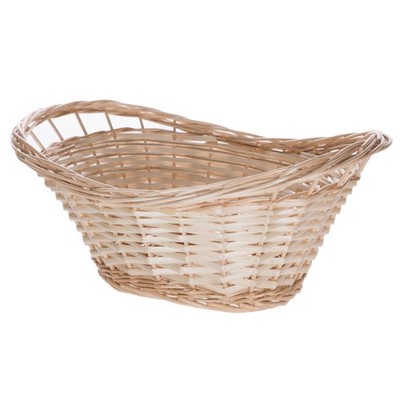 Oval Split Willow Basket with Cutout Handles, 16.14  L x 11.42  W x 7.08  H